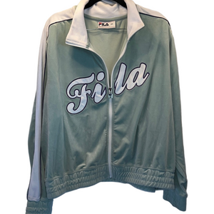 FILA Mint Green and White Varsity Track Jacket